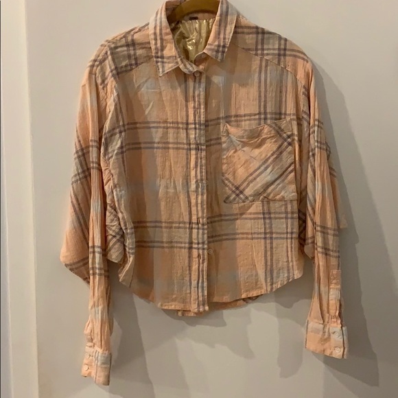 Free People Paradise Garden Cropped Cutie Button Up Shirt Size Small - Picture 3 of 8